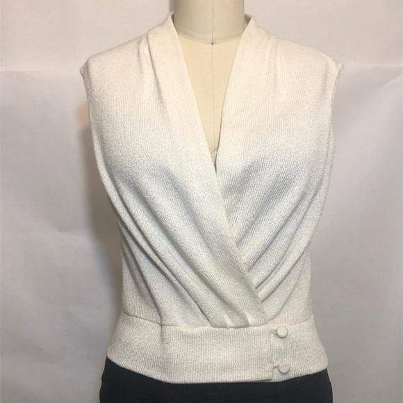 Tops - VINTAGE DRAPING WRAP VEST BLOUSE TOP